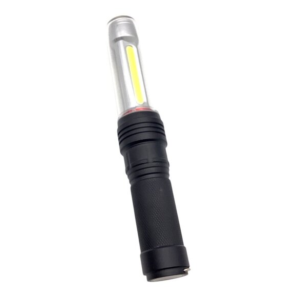 LED+COB Flashlight ABS Grip 18cm Long‎ Portable Tool Light Battery Operated - Picture 2 of 7